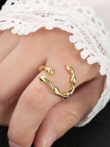 Structured Open Ring - Silver - View 7