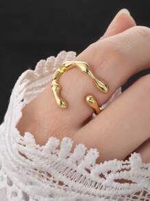 Structured Open Ring - Silver - View 9