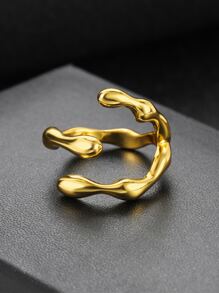 Structured Open Ring - Silver - View 10