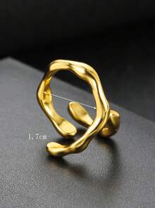 Structured Open Ring - Gold Yellow - View 7