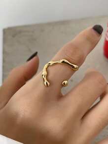 Structured Open Ring - Gold Yellow - View 8