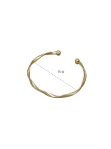 1 chiếc vòng tay thiết kế xoắn tối giản cho phụ nữ để trang trí hàng ngày - Vàng - Xem 3