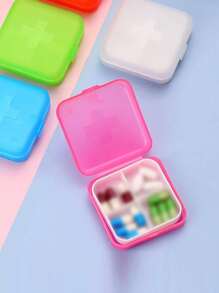 1入組塑膠藥品收納盒,現代4格藥鎖盒適用於戶外 - 粉色 - 查看 4