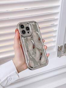 Ốp lưng điện thoại Apple Silver Y2k nhăn mạ điện - Bạc - Xem 2