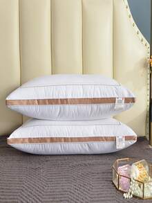 1入組白色床上用品枕頭極簡主義滌綸絎縫柔軟床上用品枕頭適用於臥室和客房酒店 - 金色 - 查看 4