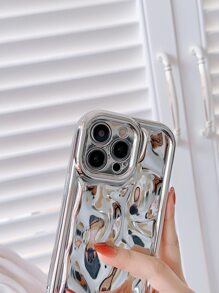 Ốp lưng điện thoại Apple Silver Y2k nhăn mạ điện - Bạc - Xem 4