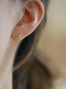 2入組水鑽裝飾耳釘