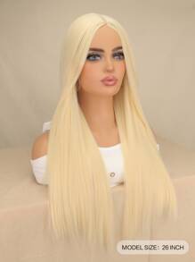 長款直筒人造假髮 - 金色 - 查看 2