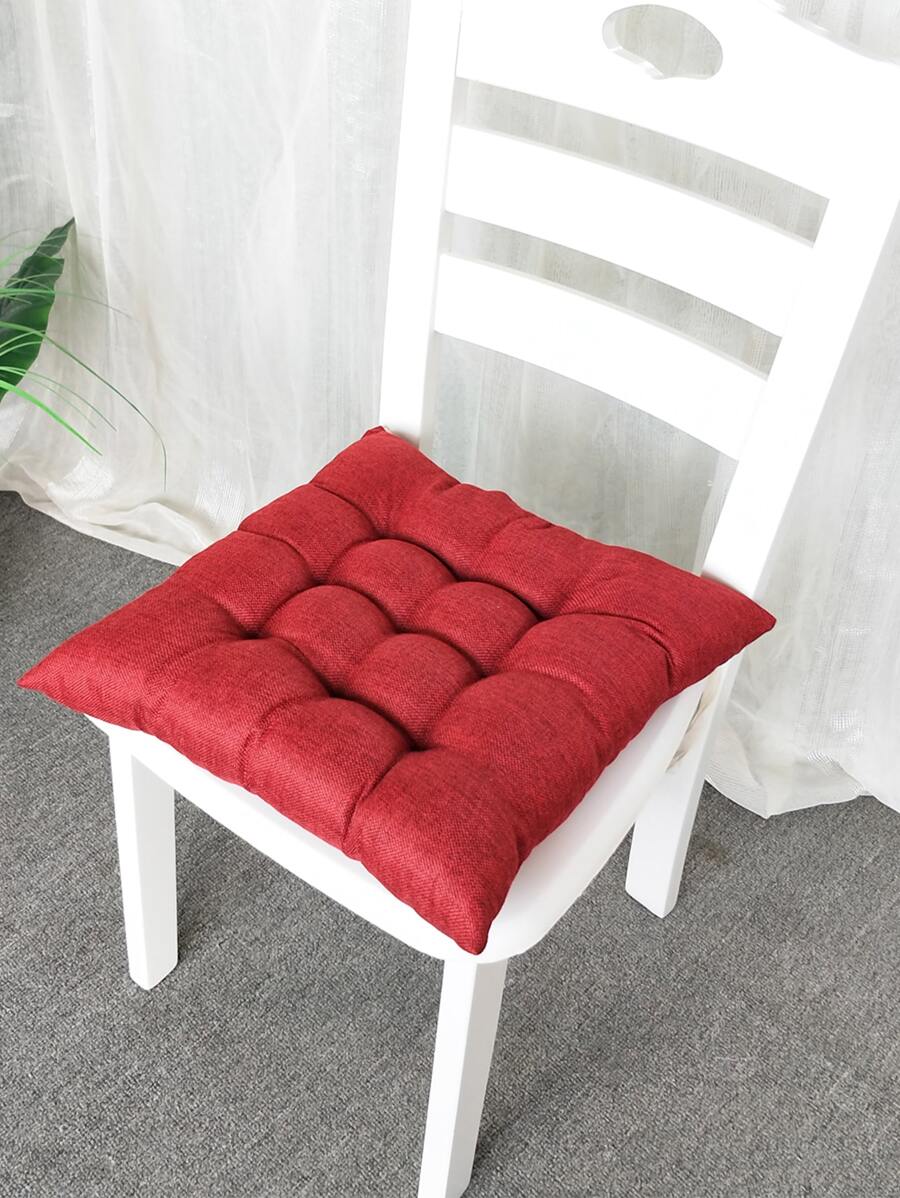 1入組素色椅墊紅色家用椅墊 - 紅色 - 查看 1
