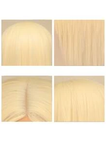 長款直筒人造假髮 - 金色 - 查看 5