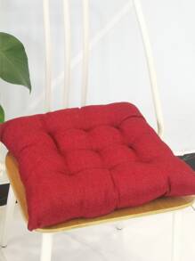 1入組素色椅墊紅色家用椅墊 - 紅色 - 查看 3