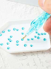 1pc Crystal Textured DIY Diamond Painting Tool, Portable DIY Diamond Painting Pen For DIY - Blue - View 2