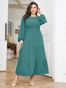 Mulvari Vestido de lunares bajo con fruncido - Azul Cadete - Ver 3