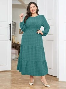 Mulvari Vestido de lunares bajo con fruncido - Azul Cadete - Ver 4