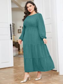 Mulvari Vestido de lunares bajo con fruncido - Azul Cadete - Ver 5