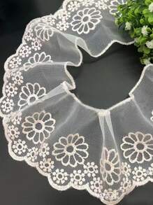 1 pieza con encaje con bordado blanco para DIY - Blanco - Ver 1