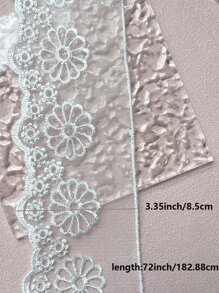 1 pieza con encaje con bordado blanco para DIY - Blanco - Ver 2