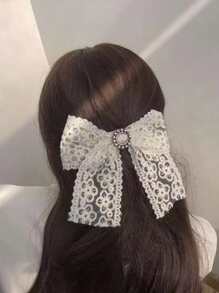 1 pieza con encaje con bordado blanco para DIY - Blanco - Ver 3