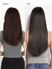 12 cái kẹp trong phần mở rộng tóc tổng hợp dài thẳng - màu nâu - Xem 3