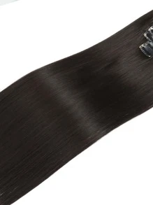 12 cái kẹp trong phần mở rộng tóc tổng hợp dài thẳng - màu nâu - Xem 5