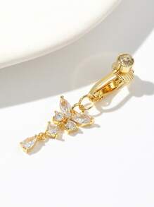 Thép không gỉ Cubic Zirconia Trang trí bướm Trang trí rốn Bụng Cuff cho phụ nữ và trẻ em gái - Vàng - Xem 6