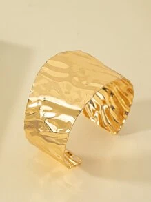 Pulsera abierta con textura - Amarillo Oro - Ver 2