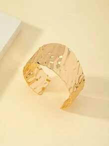 Pulsera abierta con textura - Amarillo Oro - Ver 3