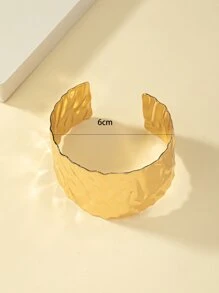 Pulsera abierta con textura - Amarillo Oro - Ver 4