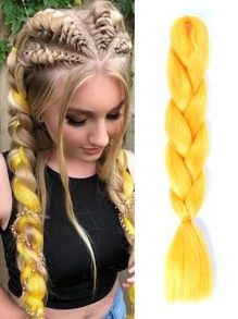 Long Synthetic Hair Extension - Yellow - View 1