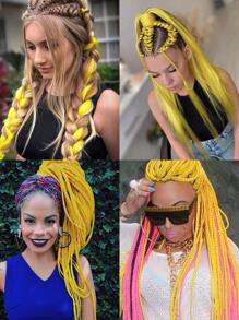 Long Synthetic Hair Extension - Yellow - View 3