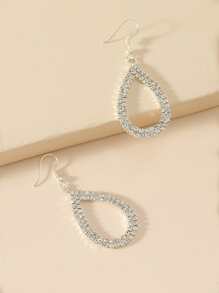 Bông tai giọt nước đính đá - Bạc - Xem 3