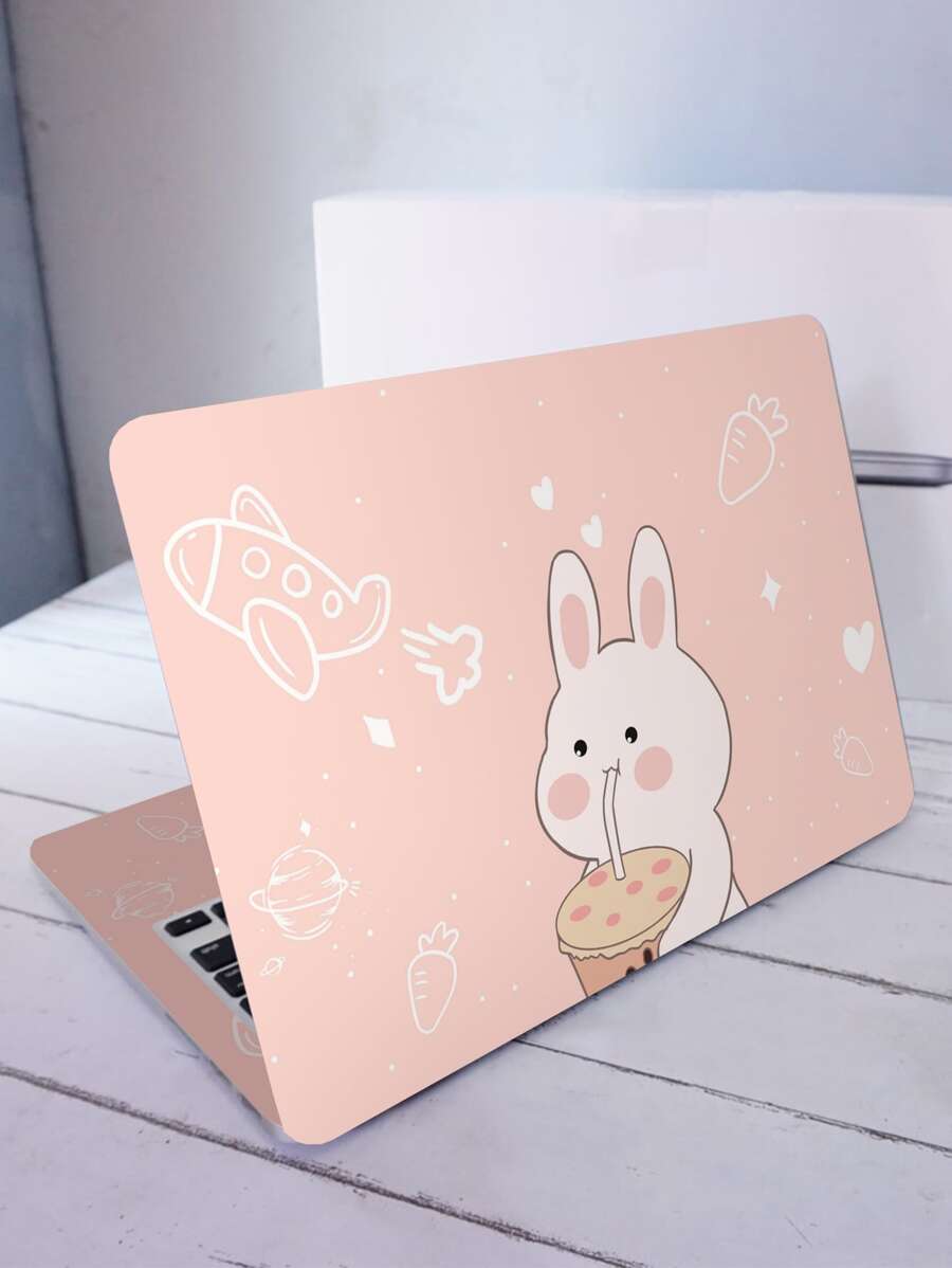 2 piezas Pegatina con dibujos animados con patrón de conejo protectora para 15.6-16 pulgada ordenador portátil - Multicolor - Ver 1
