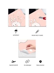 2 piezas Pegatina con dibujos animados con patrón de conejo protectora para 15.6-16 pulgada ordenador portátil - Multicolor - Ver 4