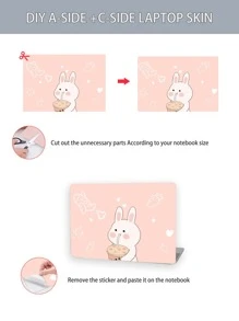 2 piezas Pegatina con dibujos animados con patrón de conejo protectora para 15.6-16 pulgada ordenador portátil - Multicolor - Ver 8