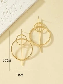Circle Stud Earrings - Yellow Gold - View 3