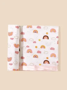 Bebé 1 pieza Manta para envolver de arcoíris & con patrón de nube - Multicolor - Ver 1