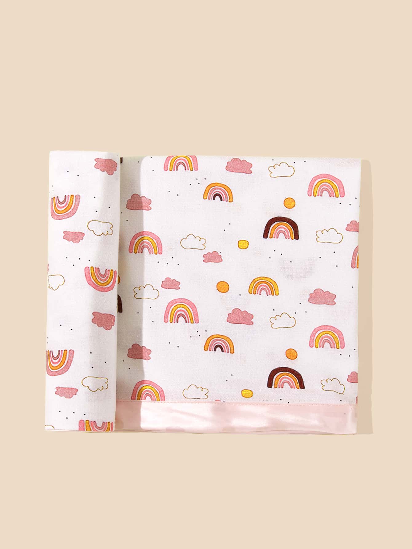Bebé 1 pieza Manta para envolver de arcoíris & con patrón de nube - Multicolor - Ver 1