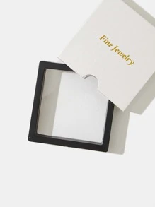 1入組魅力四射方晶鋯石樹葉裝飾銀開口戒指適合女士日常裝飾 - 銀色 - 查看 5