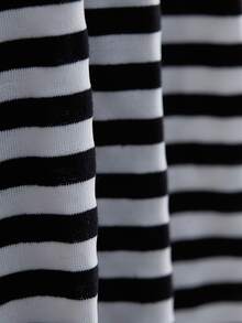 RueChic Men Striped Drop Shoulder Tee - Black and White - View 5