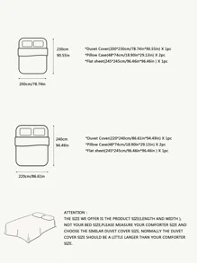 Two Tone Duvet Cover Set Without Filler - Dark Grey - View 3