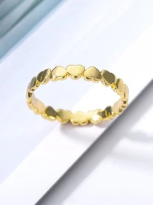 Anillo con adorno de corazón - Amarillo Oro - Ver 1