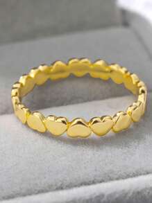Anillo con adorno de corazón - Amarillo Oro - Ver 2
