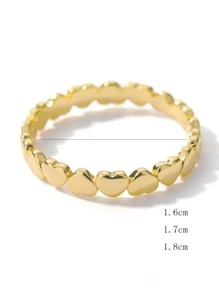 Anillo con adorno de corazón - Amarillo Oro - Ver 4