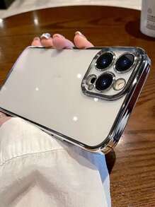 Apple Basic Phone Cases Electroplated Clear Phone Case Compatible With IPhone15/15Plus/15Pro/15Promax - Silver - View 2