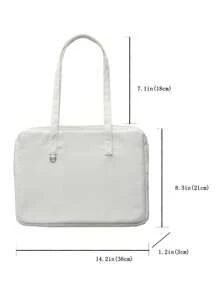 纯色简约旅行校园单肩电脑包教室笔记本电脑包教室包教师收纳包教室收纳包 - 米色 - 查看 3