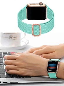 1入組18mm/20mm/22mm寬度調節長度尼龍環彈性手錶帶，適用於三星Galaxy Watch 5/4 40mm 44mm，Galaxy Watch 5 Pro 45mm手錶帶/ Watch 4 Classic 42mm 46mm/Active 2。柔軟，透氣的尼龍運動手錶帶，適用於Apple Watch 38/40/41mm和42/44/45/49mm。超調節長度編織環手錶帶適用於Pixel手錶。鑲有水晶的通用智慧手錶帶，適用於Fitbit Versa2、Versa3、Versa4手錶。 - 薄荷綠 - 查看 3