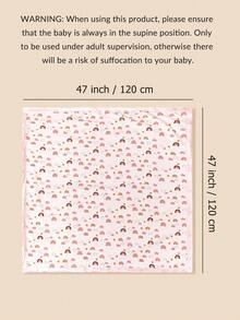 Bebé 1 pieza Manta para envolver de arcoíris & con patrón de nube - Multicolor - Ver 6