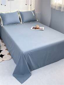 Two Tone Duvet Cover Set Without Filler - Baby Blue - View 4