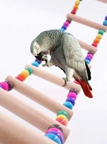 1入組珠子裝飾梯子設計隨機鸚鵡玩具鳥攀爬 - 彩色 - 查看 1