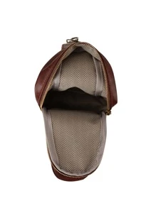 橄欖球PU皮革迷你單肩包 - 鏽棕色 - 查看 6